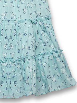 girls blue floral frock - 18473271 - Standard Image - 4