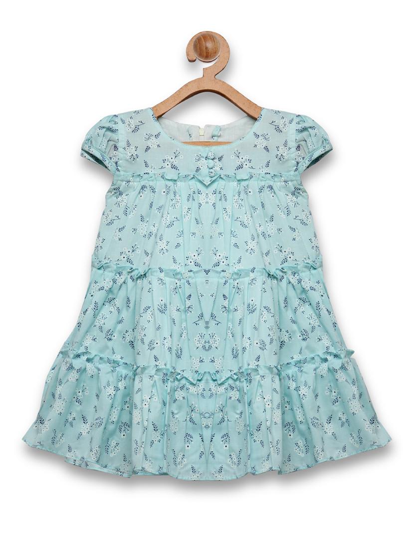 girls blue floral frock - 18473271 - Zoom Image - 1