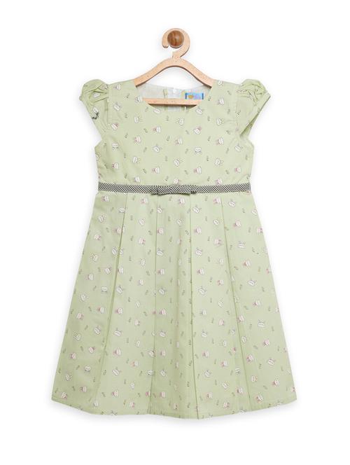 girls sea green floral frock - 18473284 - Standard Image - 1