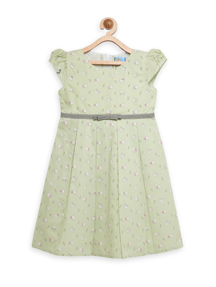 girls sea green floral frock - 18473284 - Zoom Image - 1