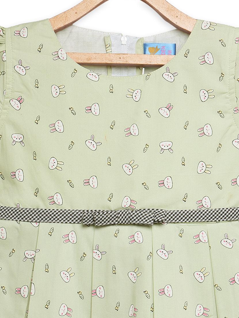 girls sea green floral frock - 18473284 - Zoom Image - 4