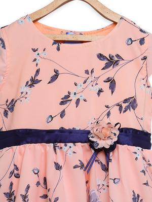 girls pink floral frock - 18473286 - Standard Image - 3