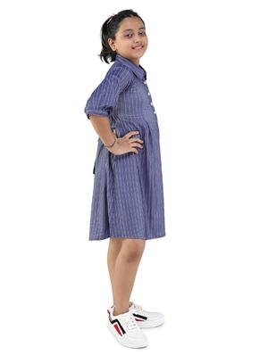 girls blue striped frock - 18473303 - Standard Image - 2