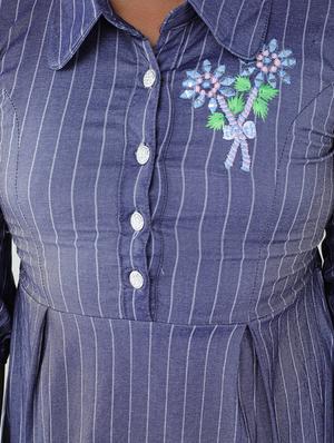 girls blue striped frock - 18473303 - Standard Image - 5