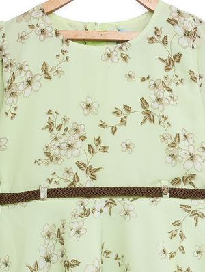 girls sea green floral frock - 18473304 - Standard Image - 4