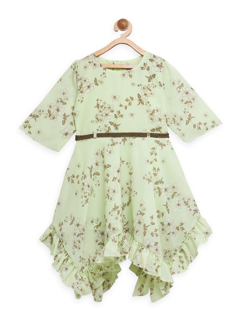 girls sea green floral frock - 18473304 - Zoom Image - 1