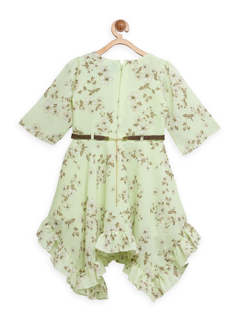 girls sea green floral frock - 18473304 - Zoom Image - 2