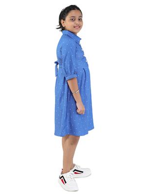 girls blue polka dot frock - 18473305 - Standard Image - 2