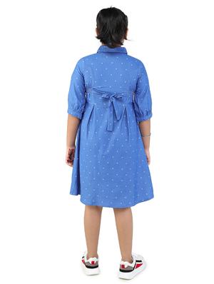 girls blue polka dot frock - 18473305 - Standard Image - 4