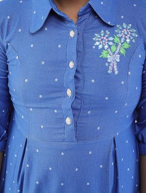 girls blue polka dot frock - 18473305 - Standard Image - 5