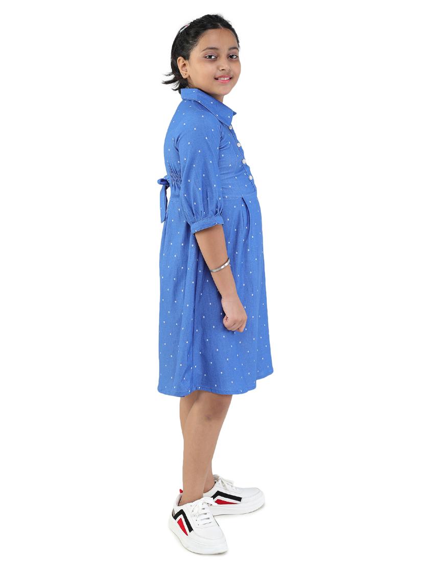girls blue polka dot frock - 18473305 - Zoom Image - 2