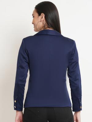 lapel collar solid formal blazer - 18473351 - Standard Image - 3