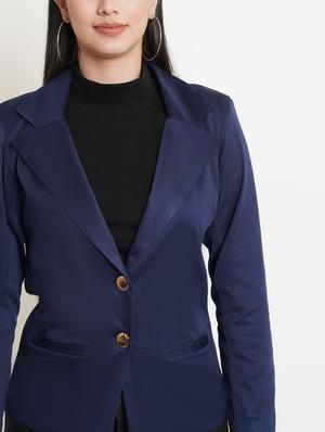 lapel collar solid formal blazer - 18473351 - Standard Image - 5