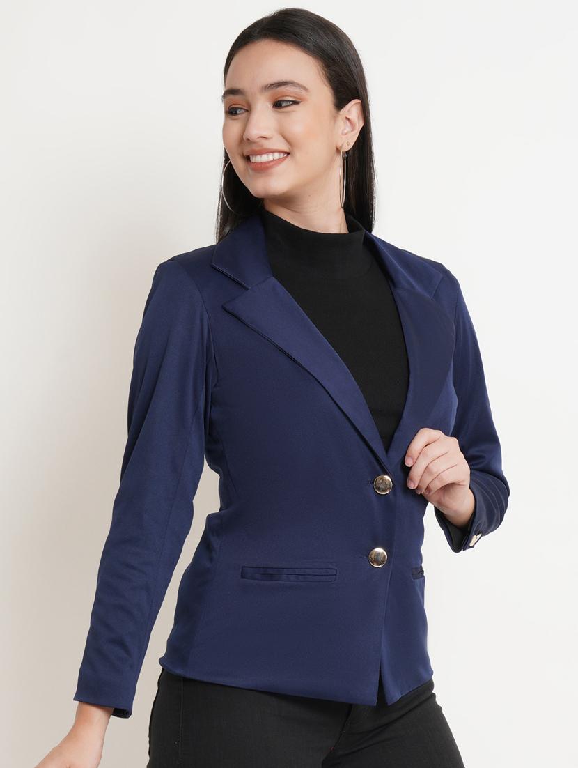 lapel collar solid formal blazer - 18473351 - Zoom Image - 2