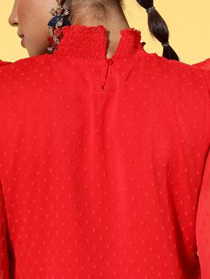 dobby work frill detailed regular top - 18473485 - Standard Image - 6
