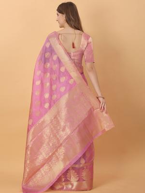 jacquard work woven saree with blouse - 18473955 - Standard Image - 2