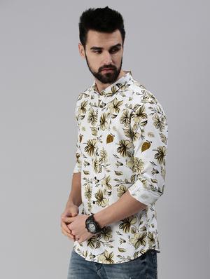 white floral casual shirt - 18474041 - Standard Image - 2