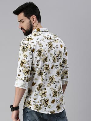 white floral casual shirt - 18474041 - Standard Image - 3