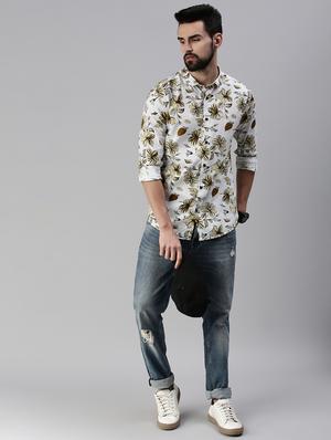 white floral casual shirt - 18474041 - Standard Image - 4