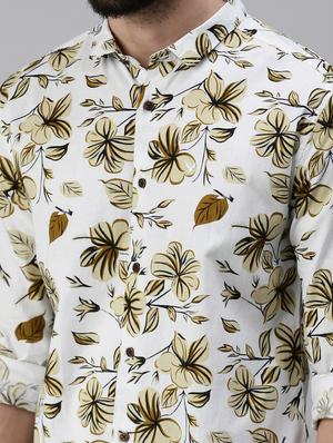 white floral casual shirt - 18474041 - Standard Image - 5