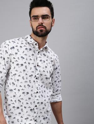 white printed casual shirt - 18474057 - Standard Image - 5