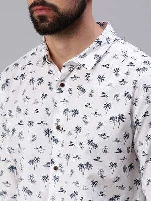 white printed casual shirt - 18474057 - Standard Image - 6