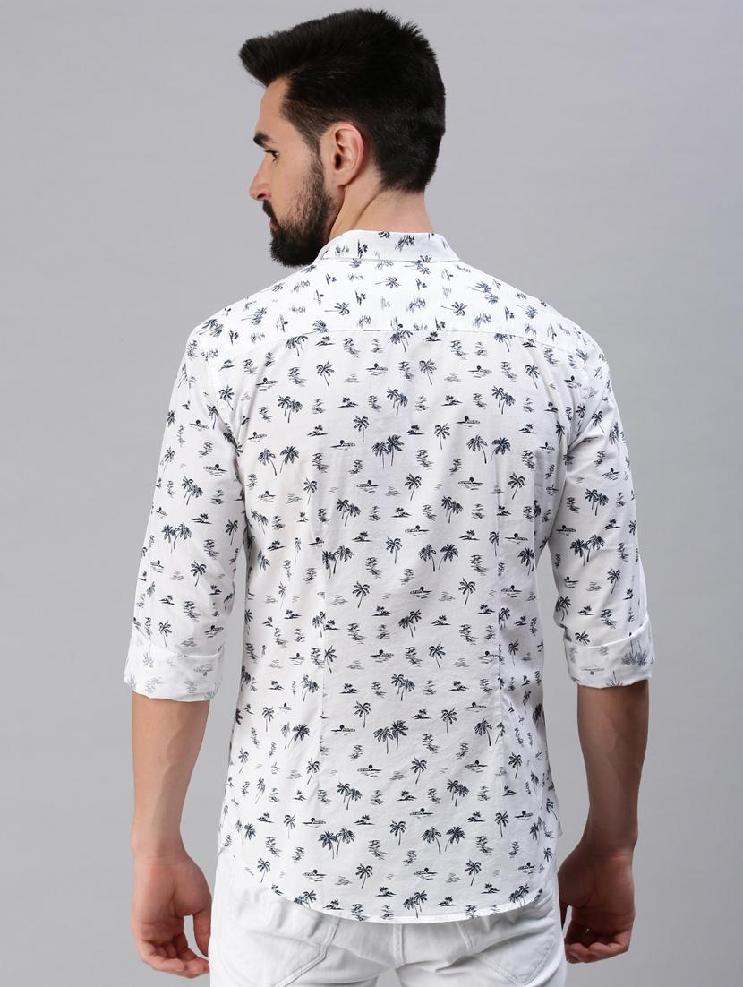 white printed casual shirt - 18474057 - Zoom Image - 3