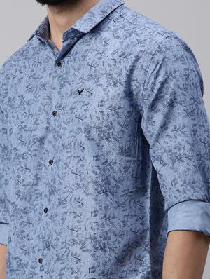 blue printed casual shirt - 18474075 - Standard Image - 5