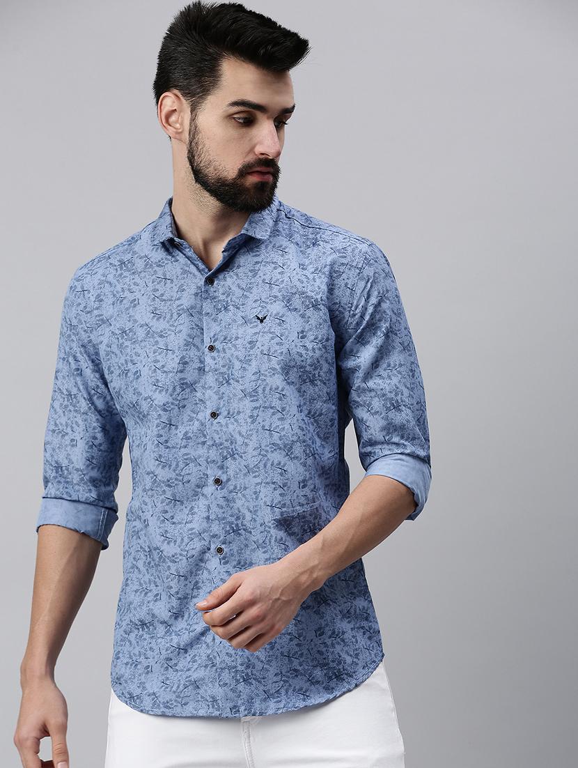 blue printed casual shirt - 18474075 - Zoom Image - 1