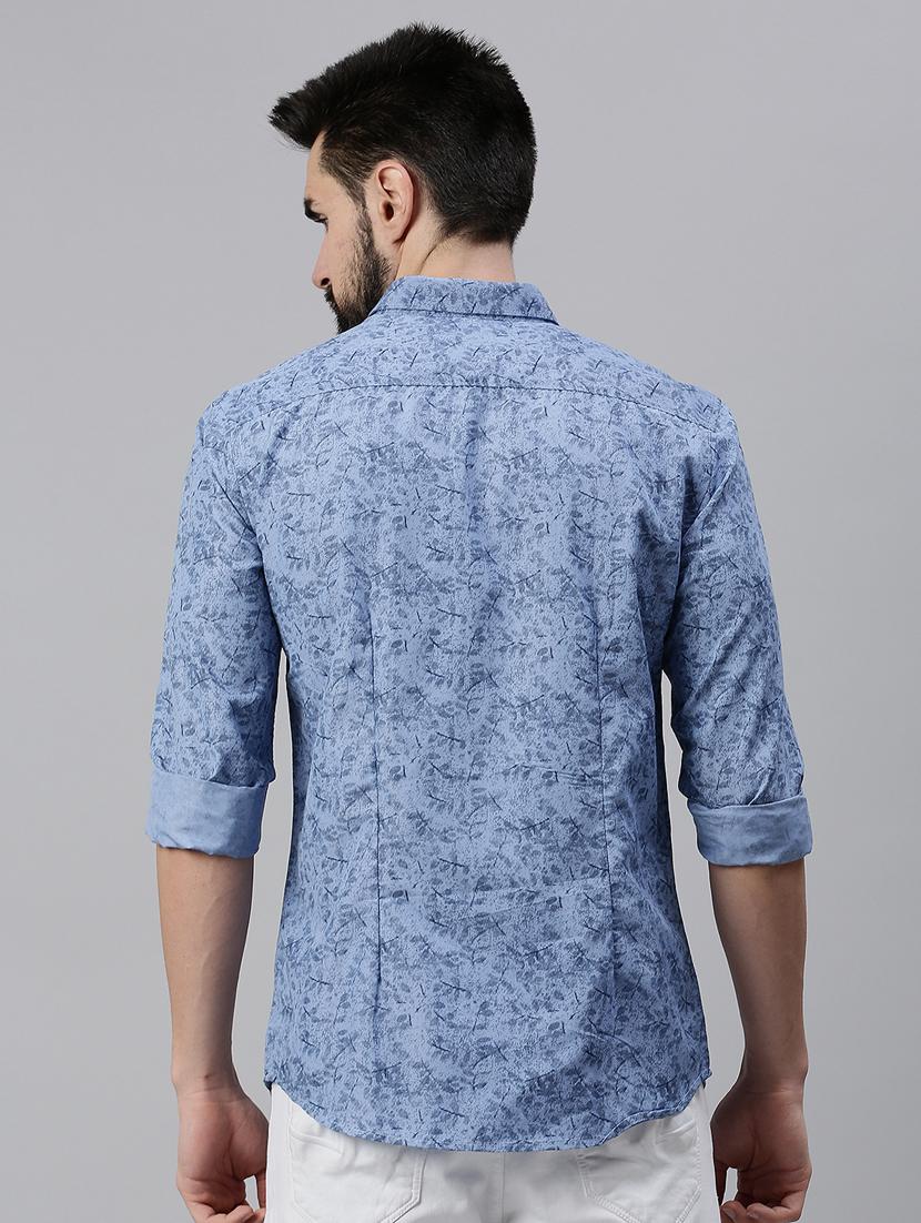 blue printed casual shirt - 18474075 - Zoom Image - 3