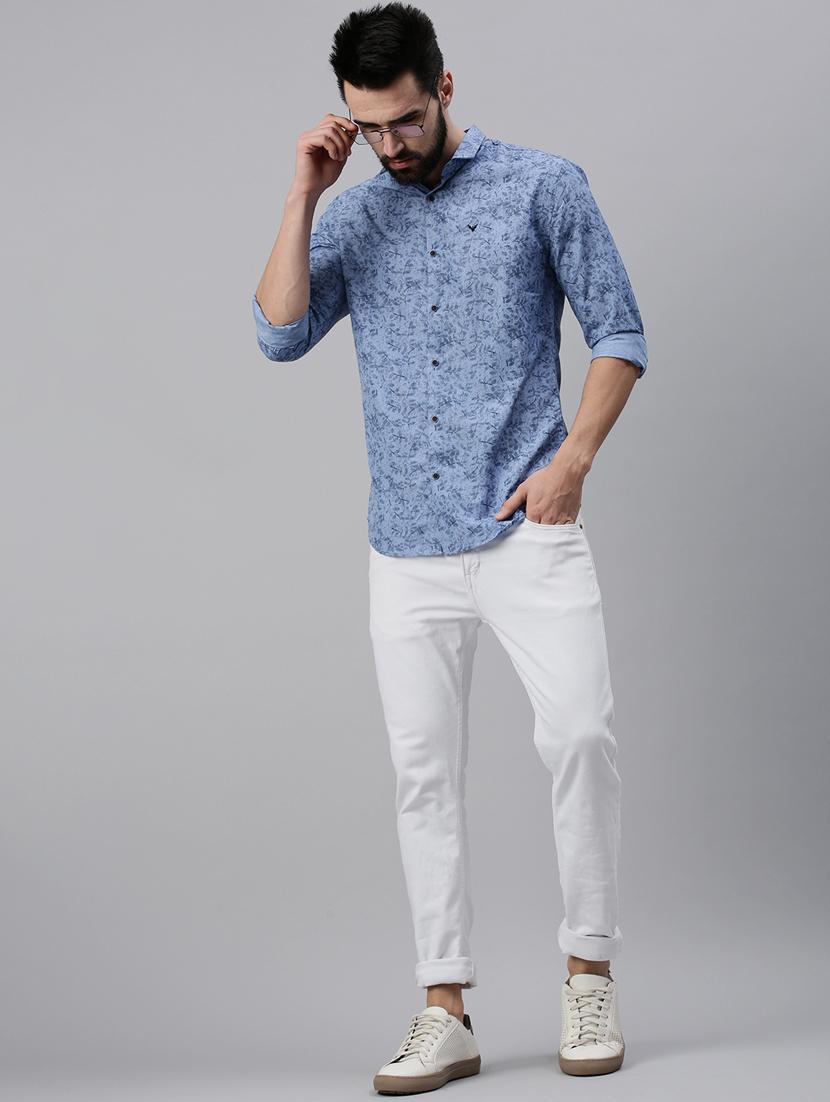 blue printed casual shirt - 18474075 - Zoom Image - 4