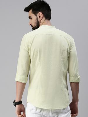 yellow solid casual shirt - 18474101 - Standard Image - 3