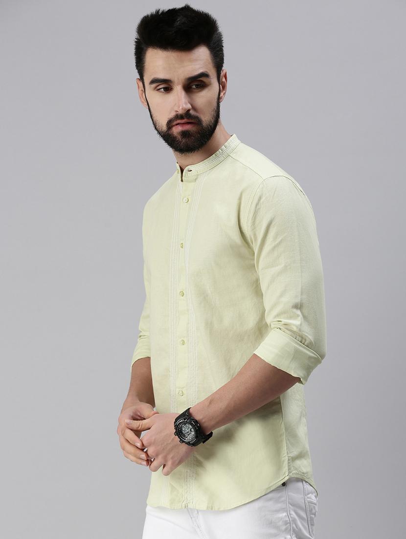 yellow solid casual shirt - 18474101 - Zoom Image - 2