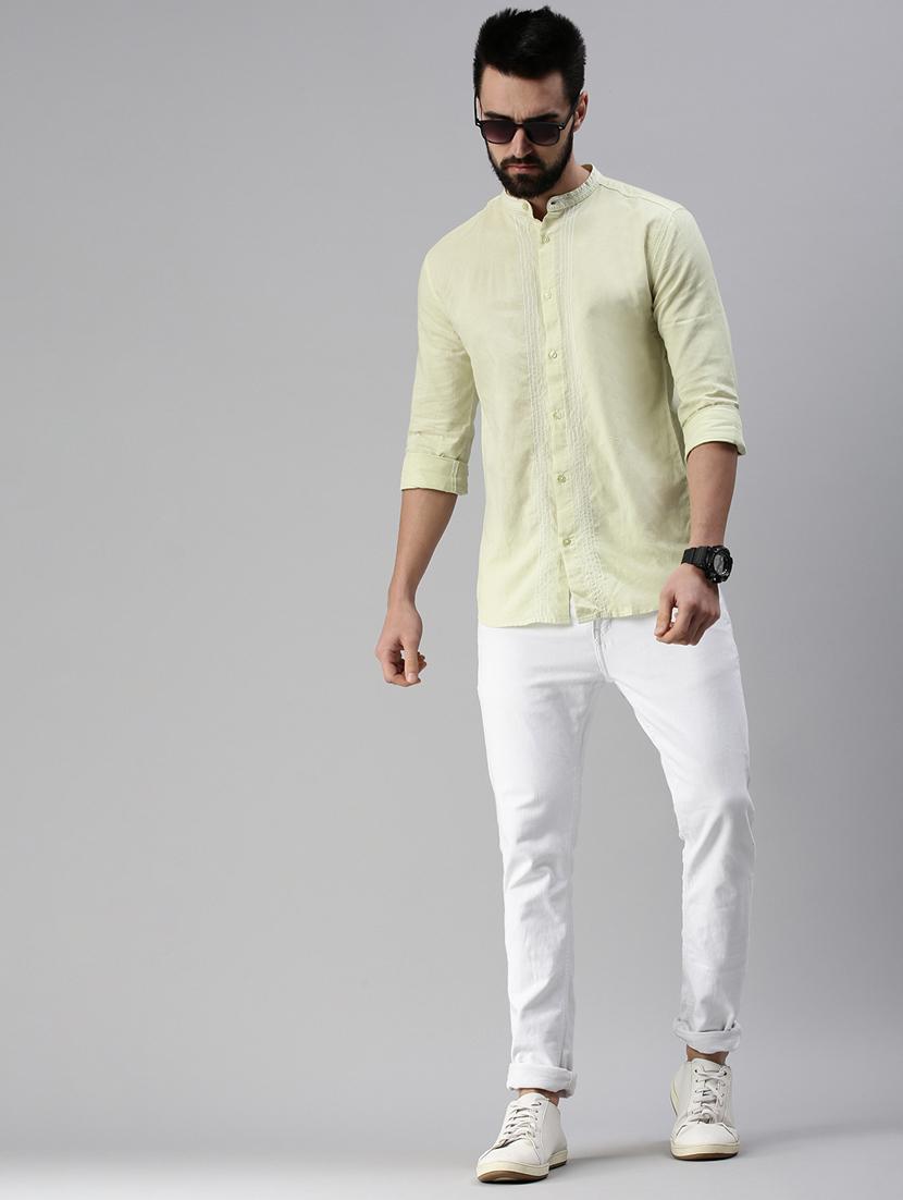 yellow solid casual shirt - 18474101 - Zoom Image - 4