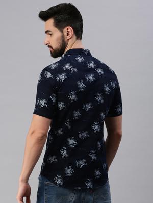 navy blue printed casual shirt - 18474115 - Standard Image - 3