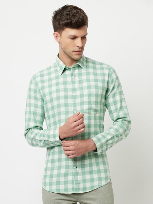 green checkered casual shirt - 18474376 - Standard Image - 1
