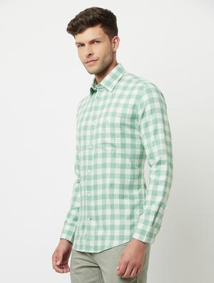 green checkered casual shirt - 18474376 - Standard Image - 2