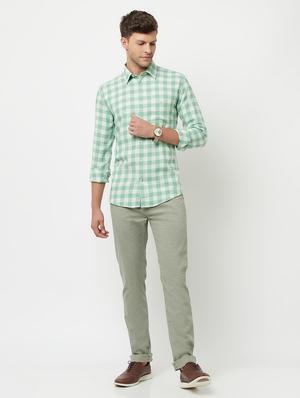 green checkered casual shirt - 18474376 - Standard Image - 4