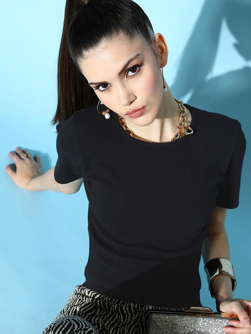 round neck solid regular tees - 18475493 - Zoom Image - 5