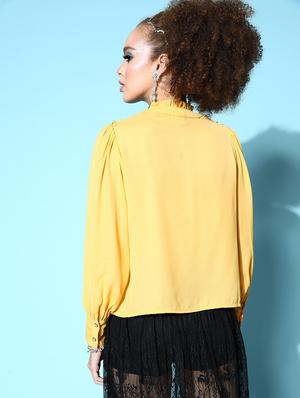 ruffled detailed bishop sleeved regular shirt - 18475533 - Standard Image - 3