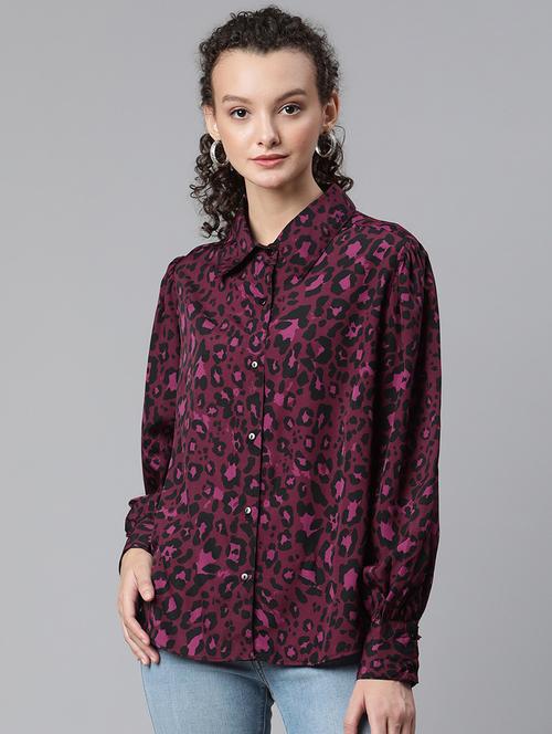bishop sleeved animal printed regular shirt - 18475544 - Standard Image - 1