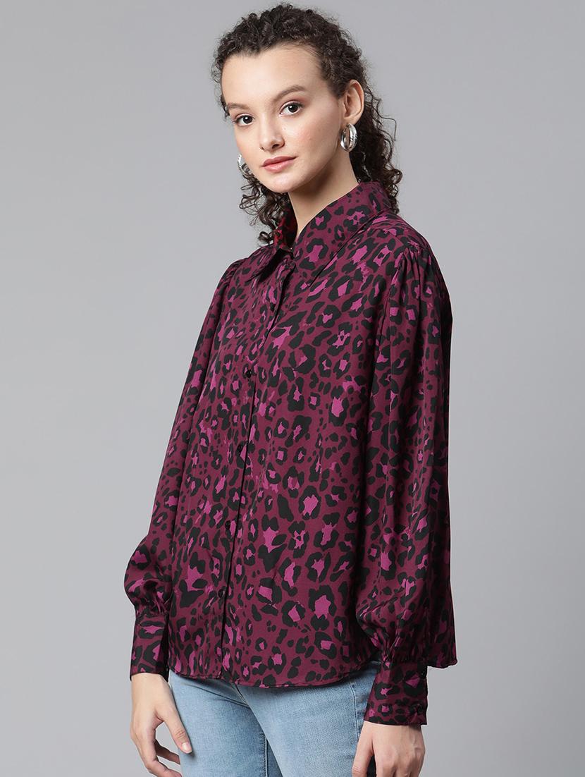 bishop sleeved animal printed regular shirt - 18475544 - Zoom Image - 2