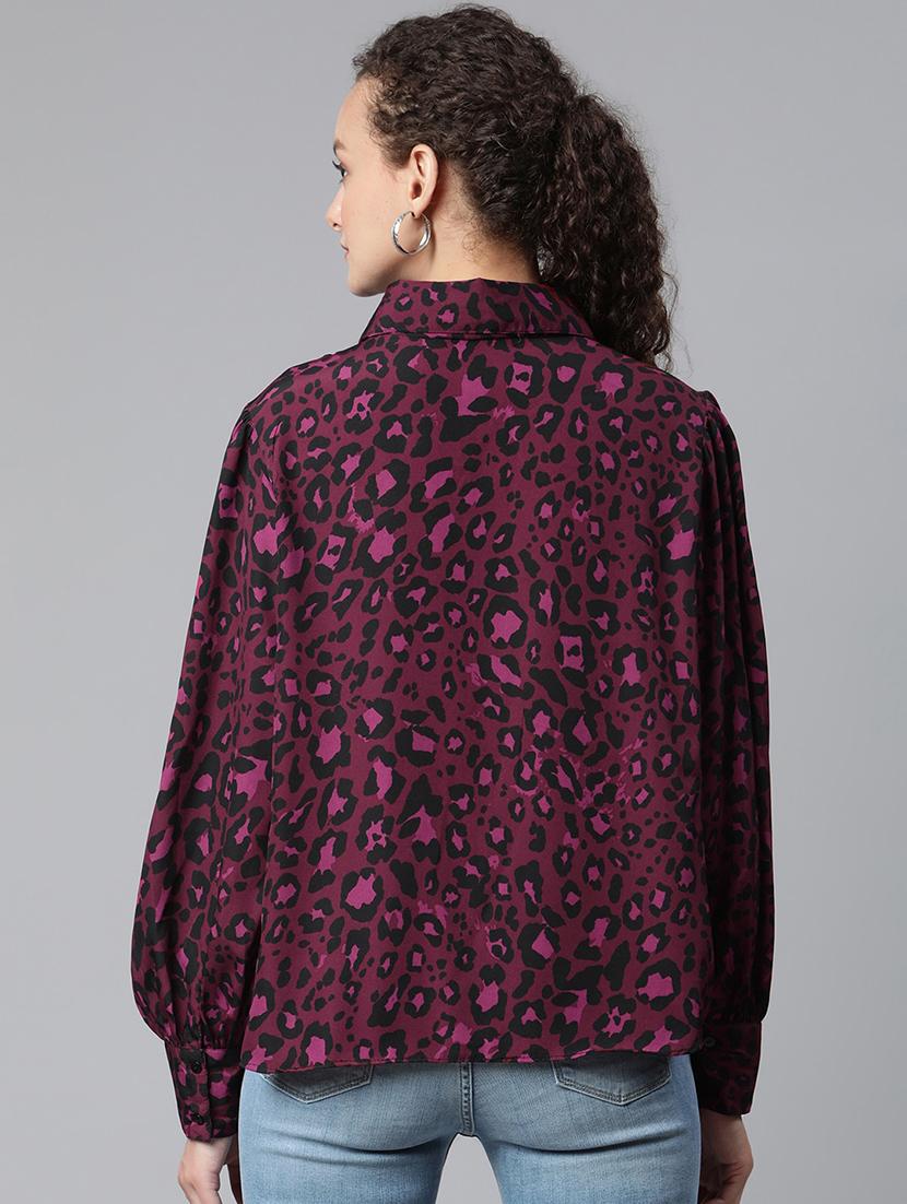 bishop sleeved animal printed regular shirt - 18475544 - Zoom Image - 3