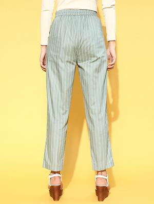 high rise striped pleated trouser - 18475694 - Standard Image - 3