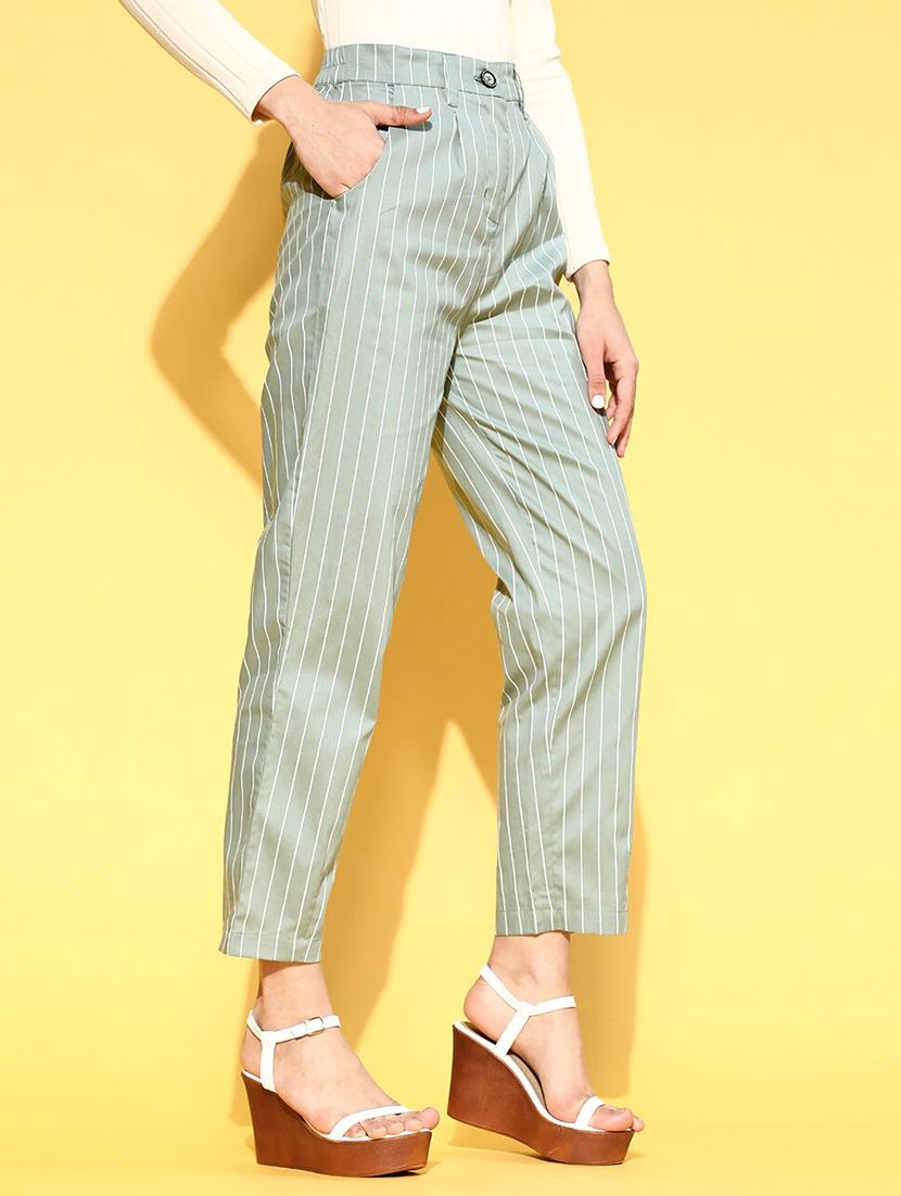 high rise striped pleated trouser - 18475694 - Zoom Image - 2