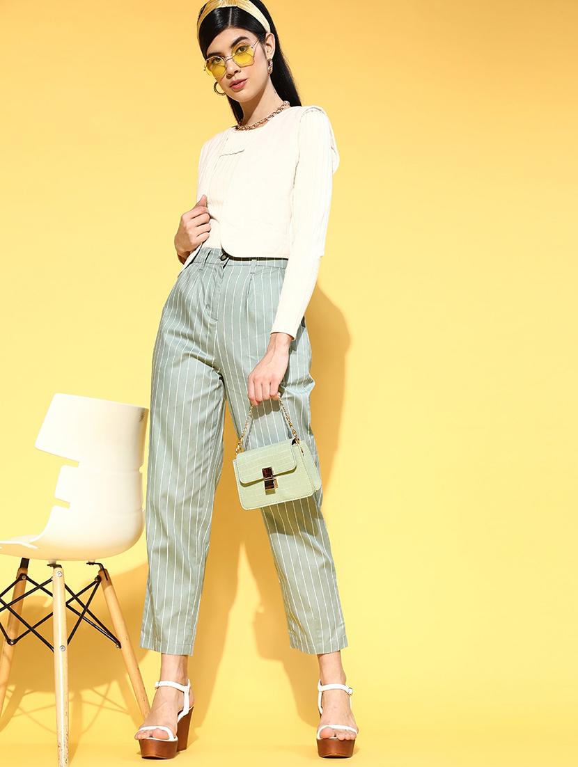 high rise striped pleated trouser - 18475694 - Zoom Image - 4