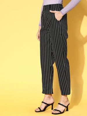 high rise striped pleated trouser - 18475696 - Standard Image - 2