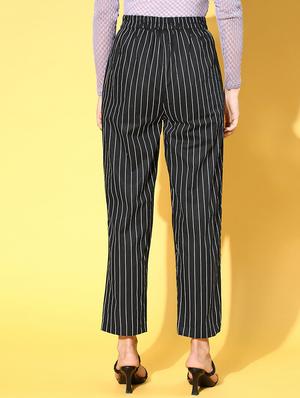high rise striped pleated trouser - 18475696 - Standard Image - 3