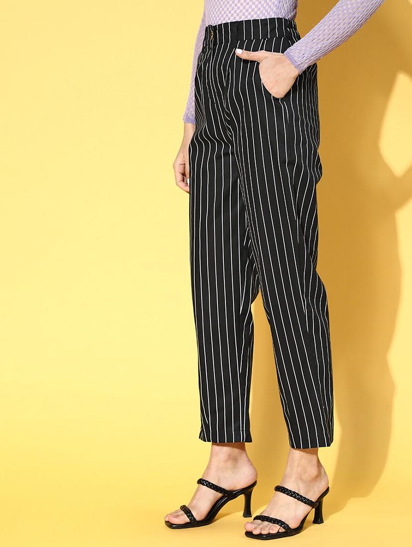 high rise striped pleated trouser - 18475696 - Zoom Image - 2