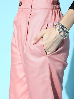 high rise solid pleated trouser - 18475720 - Standard Image - 5